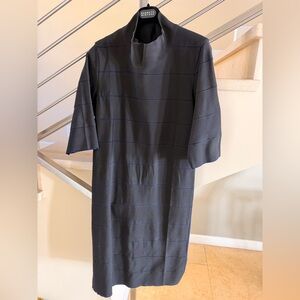 Vintage Elegant LANVIN black & Navy 3/4 Sleeve Dress